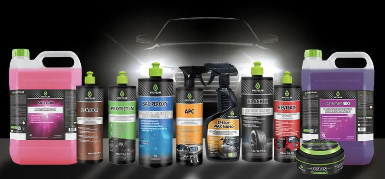 Linha de produtos Protelim para estética automotiva
